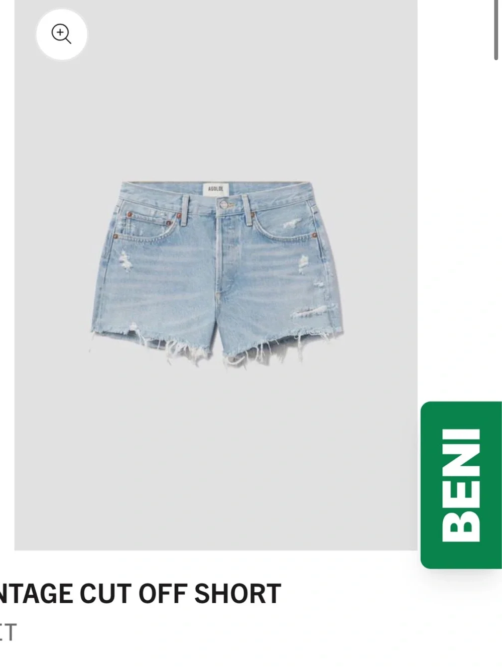 Agolde Parker Vintage Cut-Off Denim Shorts